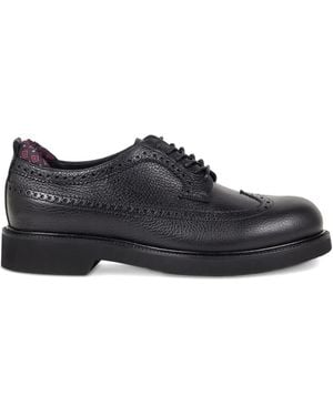 Etro Leather Broguing-Details Derby Shoes - Black