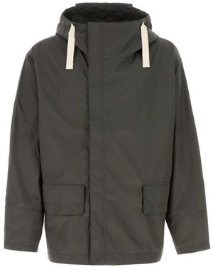Nanamica Drawstring-Hooded Flap-Pocket Jacket - Grey