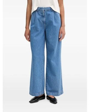 Marc O' Polo Pleated Wide-Leg Jeans - Blue