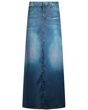 Liu Jo Long Skirt With Digital Print - Blue