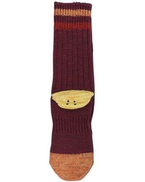 Kapital Calzini Con Bordo A Righe - Rosso