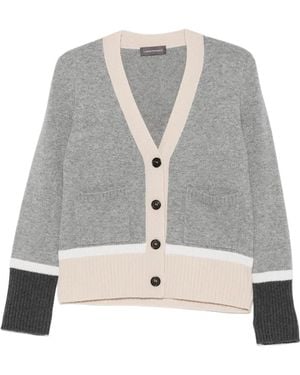 Lorena Antoniazzi Cardigan Colour Block À Boutonnière - Grey