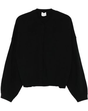 Alysi Balloon-Sleeve Cardigan - Black