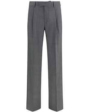 Lardini Houndstooth-Pattern Straight-Leg Tailored Pants - Gray