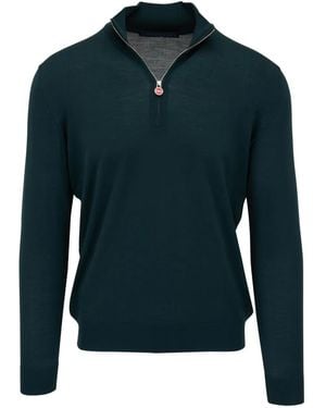Kiton ハーフジップ セーター - ブルー