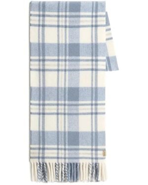 Woolrich Check Fringed Scarf - Blue