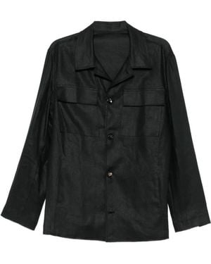 Michael Coal Flap-Pocket Button-Up Jacket - Black