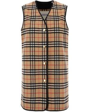 Burberry Check button jacket - Blanco