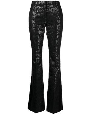 Versace Allover Flared Trousers - Black