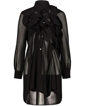 Comme des Garçons Ruffled Woven Shirt - Black