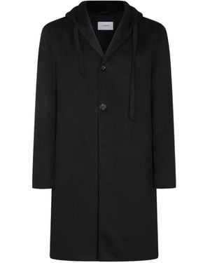 Lardini Hooded Virgin-Wool Coat - Black