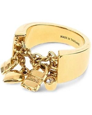 Chloé Mini Paddington Charm-Detail Ring - Metallic