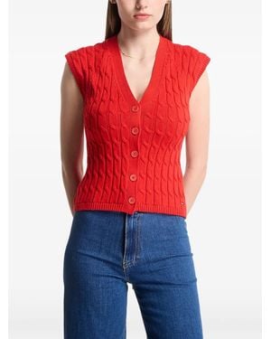 Tommy Hilfiger Cárdigan Con Botones - Rojo