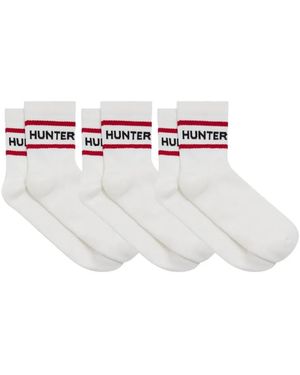 HUNTER Calzini Heritage Con Logo (6 Pezzi) - Bianco