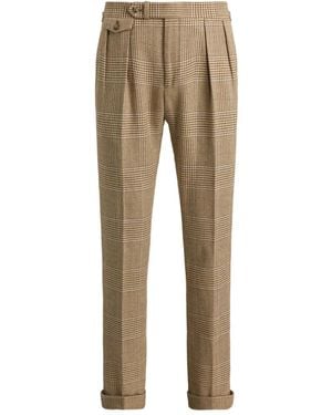 Polo Ralph Lauren Double-Pleated Plaid Trousers - Natural