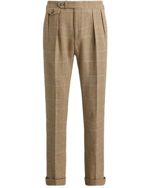 Polo Ralph Lauren Double-Pleated Plaid Pants - Natural