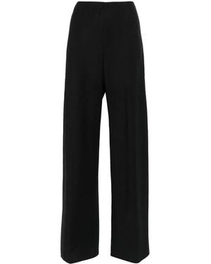 Vince High-Waist Straight-Leg Trousers - Black