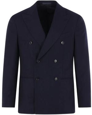 Caruso Double-Breasted Dinner Jacket - Blue