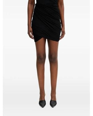 Rick Owens Luna Ruched Crossover Mini Skirt - Black