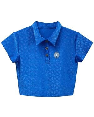 Chrome Hearts Cross-Pattern Polo Shirt - Blue