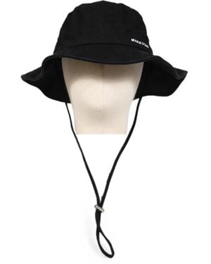 Markgong Logo-Embroidered Drawstring Bucket Hat - Black