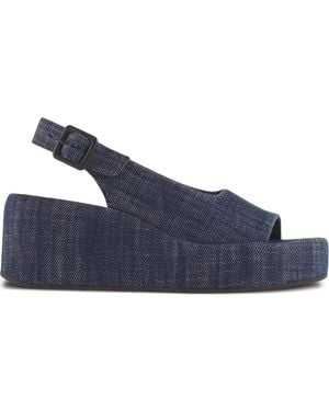 Högl 65Mm Denim Platform Sandals - Blue
