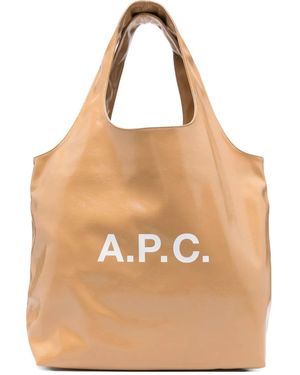 A.P.C. Handtasche Mit Logo-Print - Natur