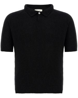 Ma'ry'ya Ribbed-Hem Polo Shirt - Black
