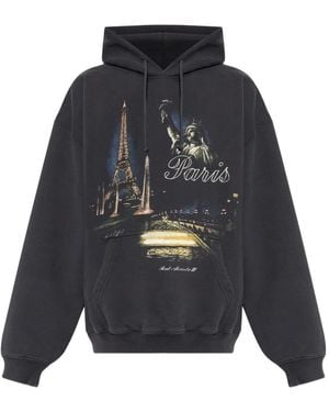 Vetements Graphic-Print Hoodie - Black