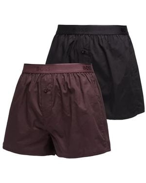 HUGO Xmas Logo-Waistband Boxers (Set Of Two) - Red