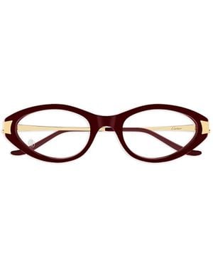 Cartier Oval-Frame Glasses - Red