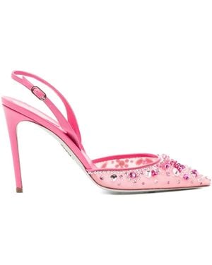 Rene Caovilla Cinderella Slingback-Pumps 105mm - Pink
