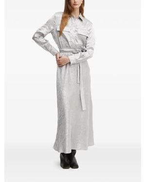 Pinko Long-Sleeve Maxi Shirt Dress - White