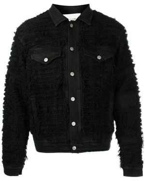 1017 ALYX 9SM Giacca Denim Con Bordi Sfrangiati - Nero