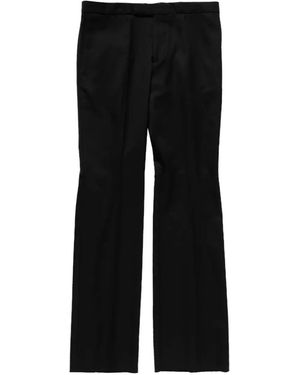McQueen Wool Straight-Leg Trousers - Black