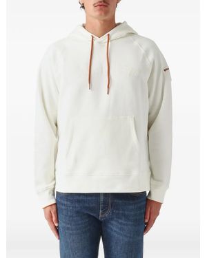 Blauer Academic Logo-Embossed Raglan-Sleeve Hoodie - White