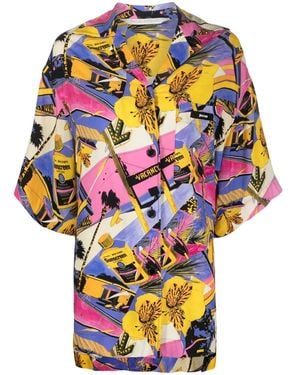 Palm Angels Miami Graphic-Print Bowling Shirt - Multicolor