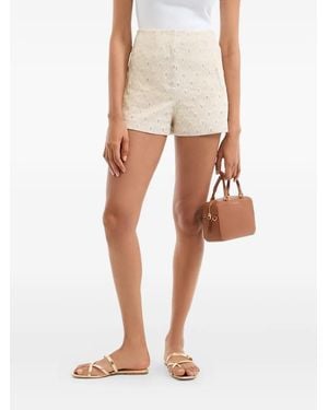 Veronica Beard Pantalones cortos Jazmin con motivo de abanicos - Blanco