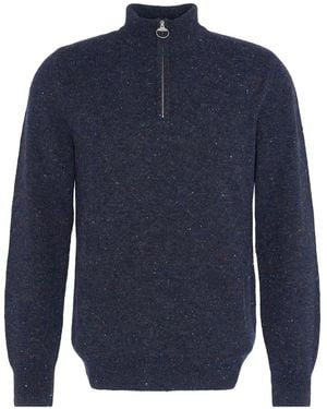 Barbour Melierter Pullover Mit Reißverschluss - Blau