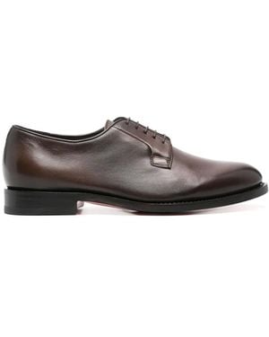 Santoni レザー ダービーシューズ - ブラウン