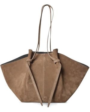 Yuzefi Suede Knot-Detail Tote Bag - Brown