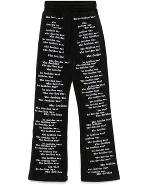 Who Decides War Logo-Print Track Trousers - Black
