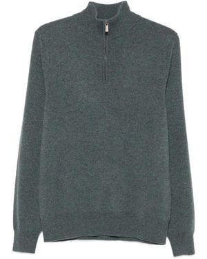 Bompard Zip-Neck Cashmere Knit - Green