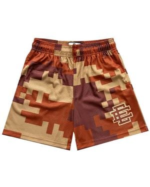 Eric Emanuel Pixelated-Camouflage Shorts - Brown