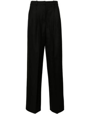 BOSS Pleat-Detailed Virgin Wool Trousers - Black