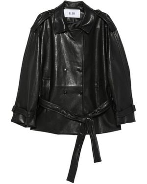 ELEH Belted Double-Breasted Jacket - Black
