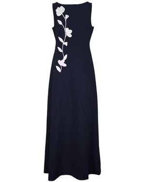Sachin & Babi Floral-Appliqué Sleeveless Maxi Dress - Blue