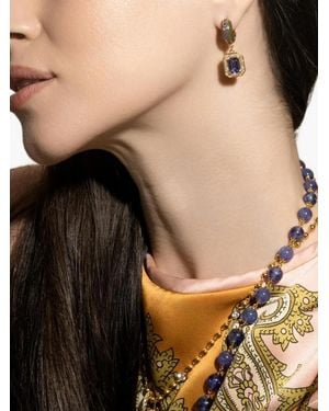Buddha Mama Tanzanite Diamond Hoop Earrings - Black