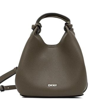 DKNY Paula Knotted-Handle Grained Leather Tote Bag - Green