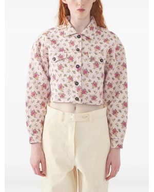 Antik Batik Floral-Print Quilted Jacket - Natural
